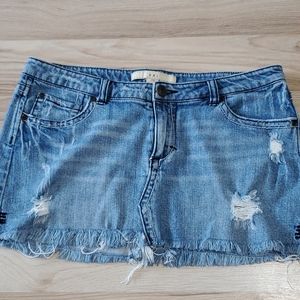 XXI jean destressed jean skirt